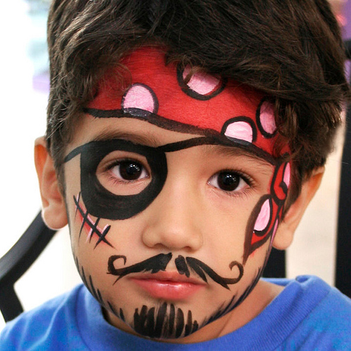 cat face paint boy