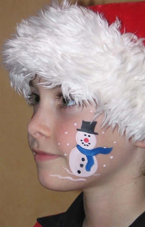 Simple Christmas Face Painting Cheek Designs Blackpinklineartdrawingrose