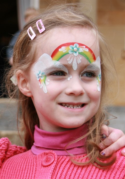 Girl face painting, Face painting designs, Rainbow face paint