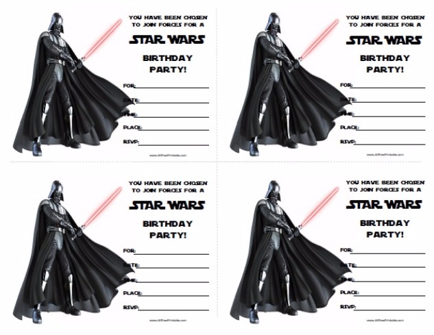 Image Source: http://allfreeprintable.com/star-wars-birthday-invitations