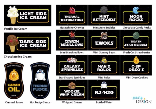 star wars party food labels