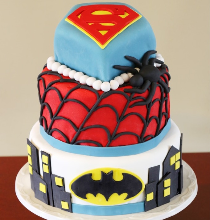 Superhero Cakes: Batman, Superman, Spiderman